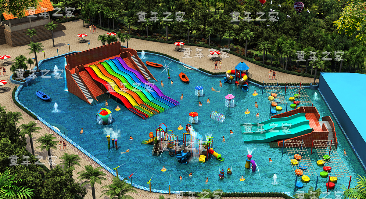  biggest water park equipment slide for factory manufactured