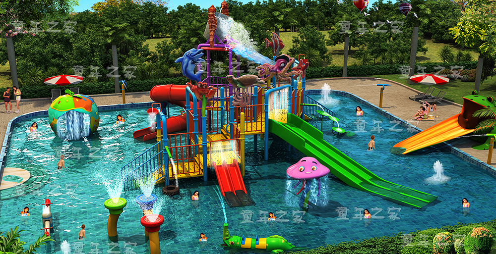 Children water park equipment play slide for sale 