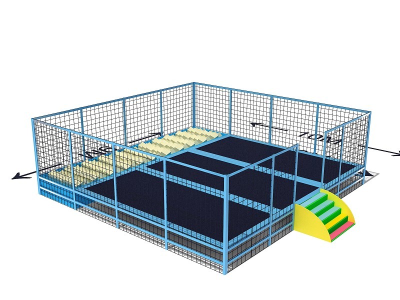 Trampoline bed ,professional trampoline park with stair 