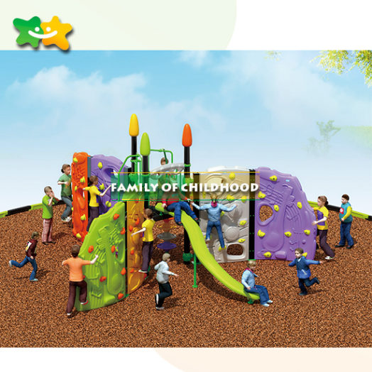 outdoor kids plastic rock climbing wall playground equipment for sale