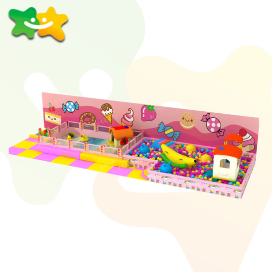 Kids indoor ball pool playground with slide trampoline