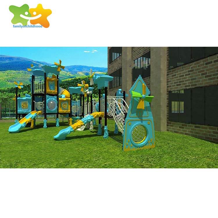 Kindergarten school plastic windmill climbing slide kids games outdoor playground,familyofchildhood