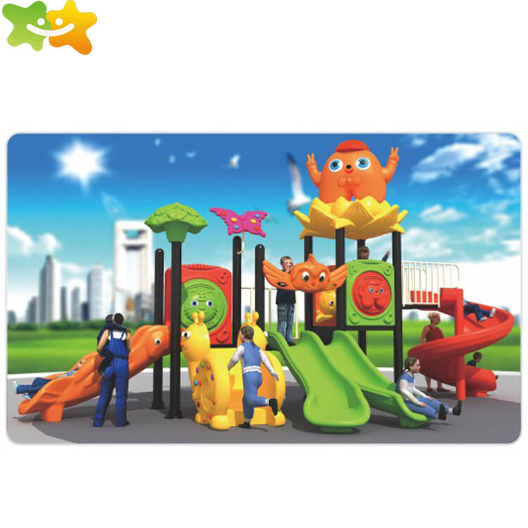 Children theme park equipment outdoor playground slides and swing for sale