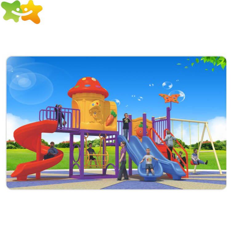 Children theme park equipment outdoor playground slides and swing for sale