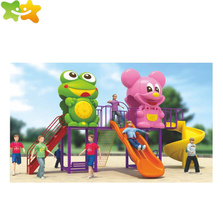 Outdoor plastic children game slide amusement park equipment slide for kids