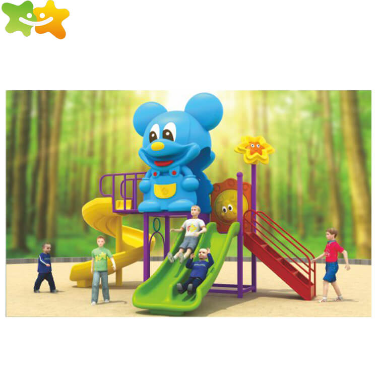 Outdoor plastic children game slide amusement park equipment slide for kids