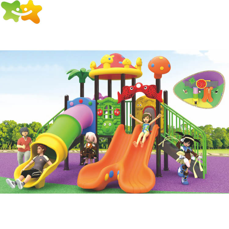 Attractive CE certificated children play center outdoor plastic playground slide for sale