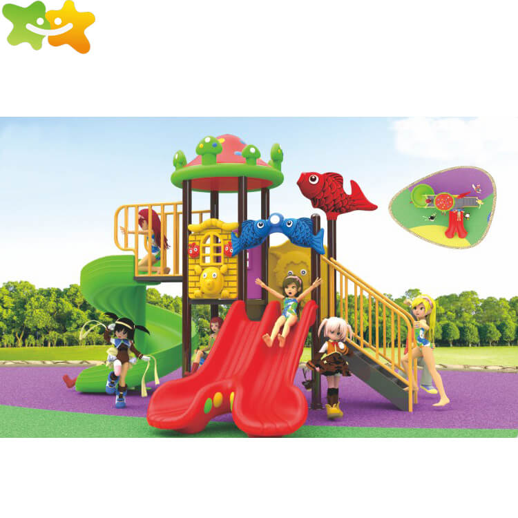 Attractive CE certificated children play center outdoor plastic playground slide for sale