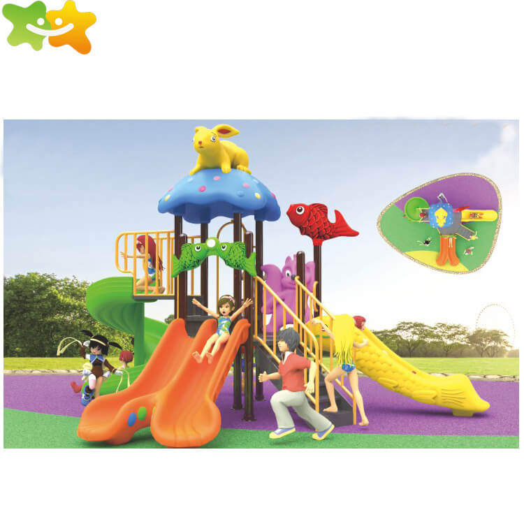 Kids Outdoor Playground Equipment Kindergarten Plastic Slide For Children