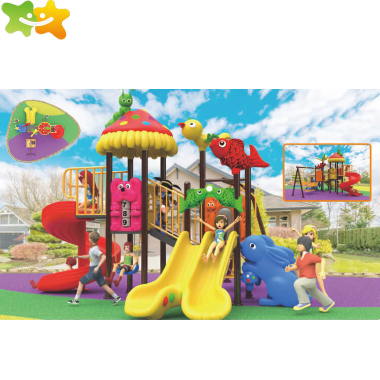 Kids Outdoor Playground Equipment Kindergarten Plastic Slide For Children