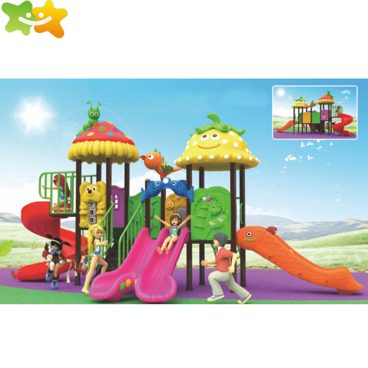 Kids Outdoor Playground Equipment Kindergarten Plastic Slide For Children