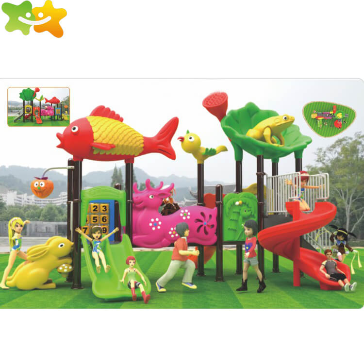 Children theme park equipment outdoor playground slides and swing for sale