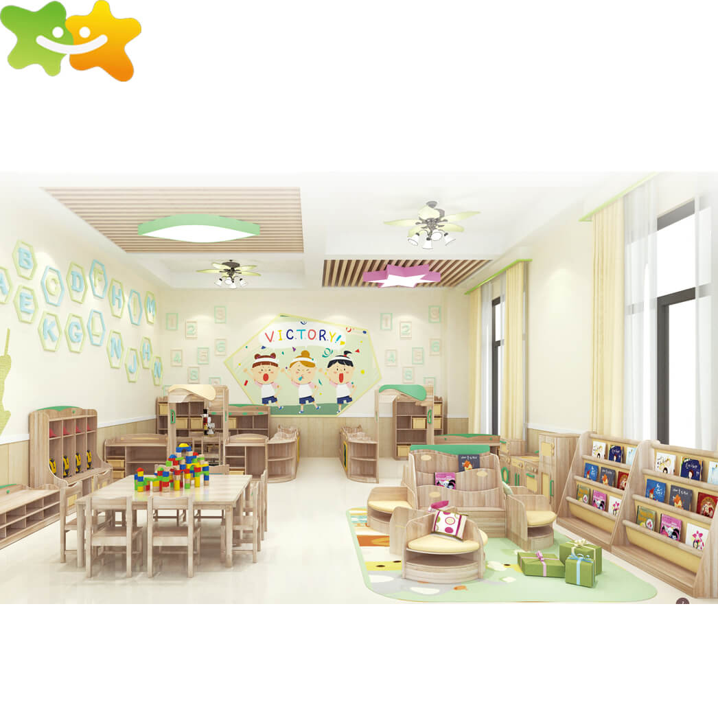 Kindergarten Preschool Wood classroom Furniture table and chair