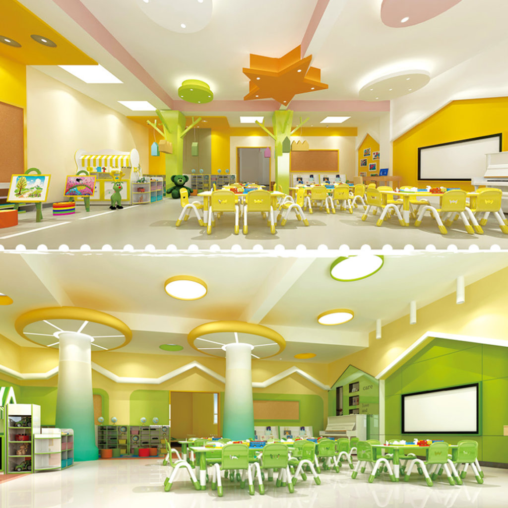 Kindergarten Preschool Wood classroom Furniture table and chair